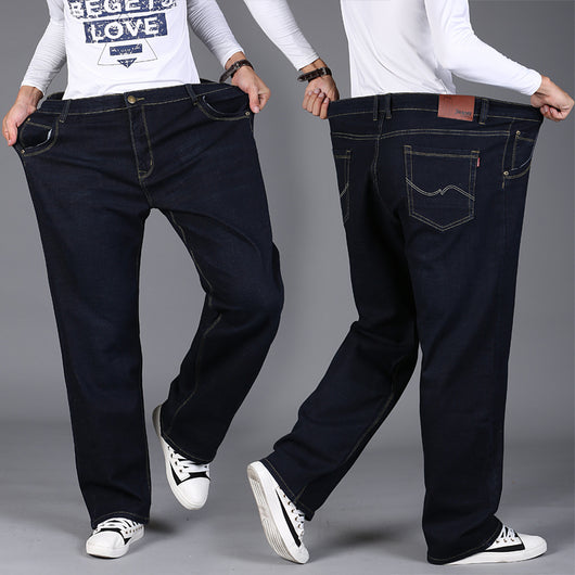 Pantalones Jeans Oversize Elásticos de Corte Recto para Hombre - Image 11