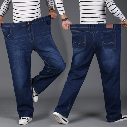 Pantalones Jeans Oversize Elásticos de Corte Recto para Hombre - Image 13