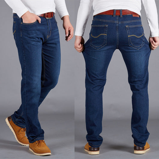 Pantalones Jeans Oversize Elásticos de Corte Recto para Hombre - Image 4