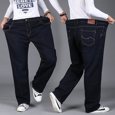 Pantalones Jeans Oversize Elásticos de Corte Recto para Hombre - Image 2