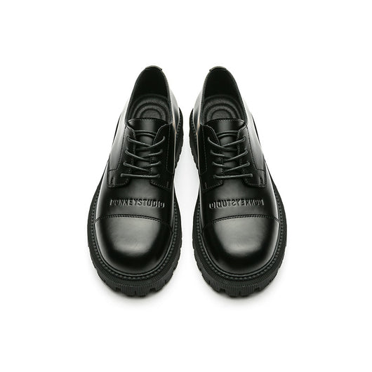 Zapatos Casuales Negros con Plataforma Gruesa y Tira de Dedo