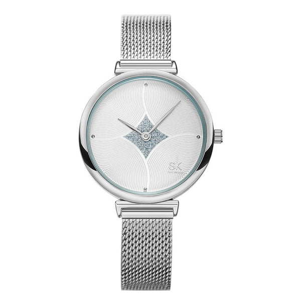 Reloj de Acero Inoxidable con Malla Doble Aguja - Diseño Minimalista - Image 4
