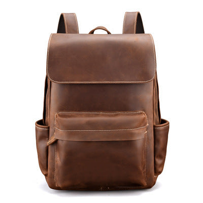 Mochila de Viaje Cuero Crazy Horse Gran Capacidad Outdoor