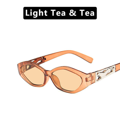 Gafas de Sol Retro Polígonales Diseñador para Mujer con Decoración Felino UV400 - Image 9