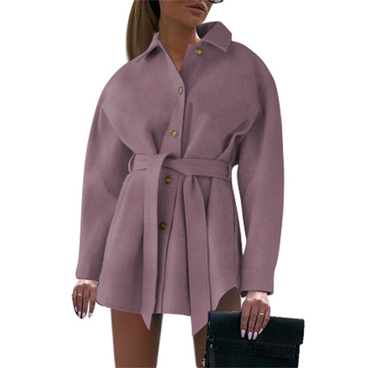 Abrigo de Lana para Mujer con Escote en V y Botones de Encaje - Image 5