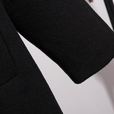 Abrigo de Lana Suelto Negro para Mujer - Elegancia Atemporal - Image 9