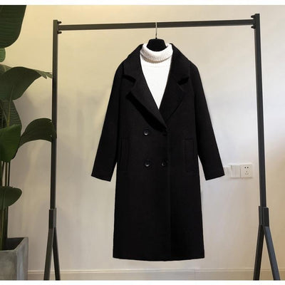 Abrigo de Lana Suelto Negro para Mujer - Elegancia Atemporal - Image 13