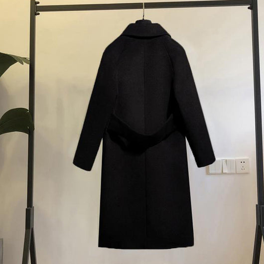 Abrigo de Lana Suelto Negro para Mujer - Elegancia Atemporal - Image 5