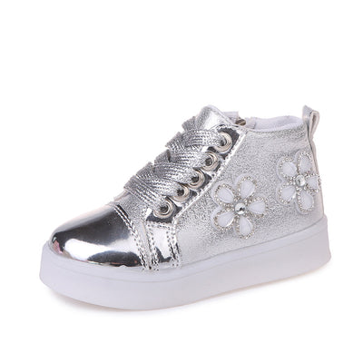 Zapatos Infantiles LED con Flores y Brillantes - Luces Intermitentes - Image 14