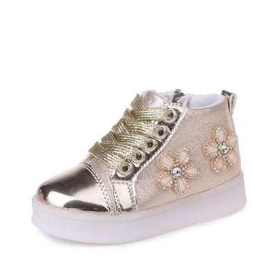 Zapatos Infantiles LED con Flores y Brillantes - Luces Intermitentes - Image 11