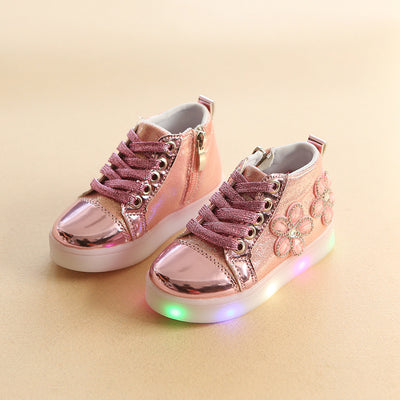 Zapatos Infantiles LED con Flores y Brillantes - Luces Intermitentes - Image 17