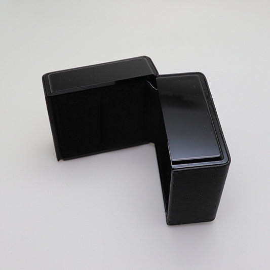 Caja de Anillo de Cuero Personalizada con Logo y Texto Grabado
