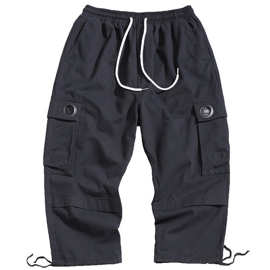 Pantalones Harem Cropped Sueltos con Efecto Vapor