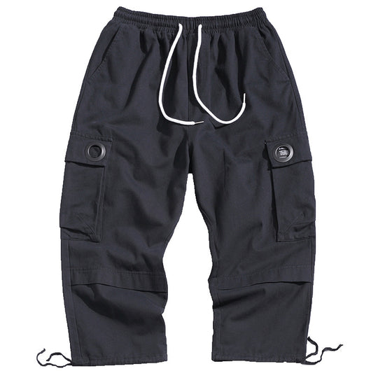Pantalones Harem Cropped Sueltos con Efecto Vapor