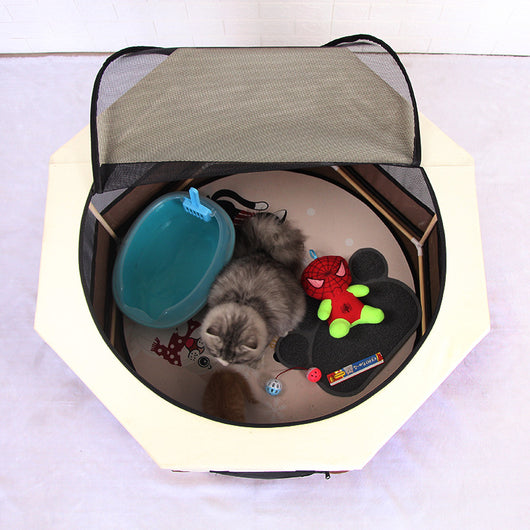 Casa Octagonal para Gatos con Estructura de Madera Maciza, Tela Oxford Impermeable y Resistente a Arañazos - Image 9