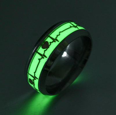 Anillo de Acero Inoxidable con Latido Luminoso ECG para Parejas - Image 9