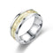 Stainless Steel Luminous Heartbeat Ring ECG Titanium Steel Couple Ring Dorado flakes 06