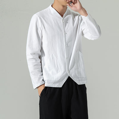 Camisa Suelta de Algodón y Lino de Manga Larga - Image 8