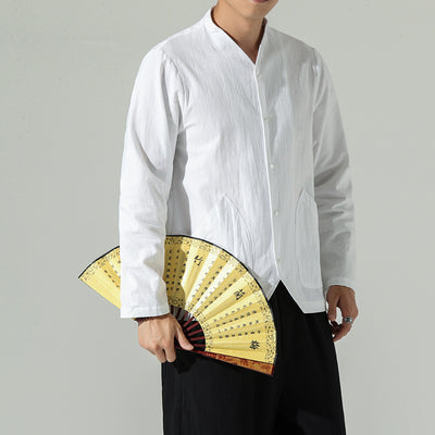 Camisa Suelta de Algodón y Lino de Manga Larga - Image 9