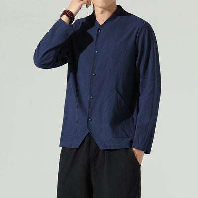 Camisa Suelta de Algodón y Lino de Manga Larga - Image 11