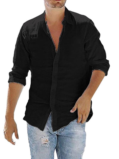 Camisa Urbana de Manga Larga con Solapa para Hombre - Image 16