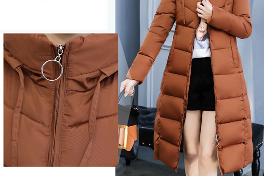 Abrigo Acolchado de Algodón para Mujer - Chaqueta Térmica Larga Entallada - Image 10