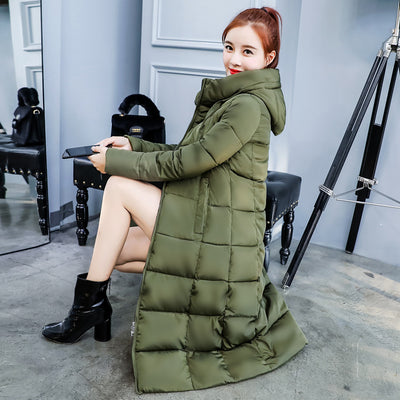 Abrigo Acolchado de Algodón para Mujer - Chaqueta Térmica Larga Entallada - Image 5