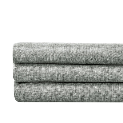 Cortina de Baño Gris Imitación Lino Impermeable - Diseño Moderno Ancho para Bañera - Image 8