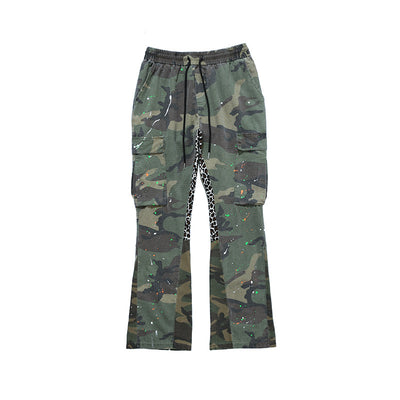 Pantalones Cargo Camuflaje Flare de Moda Urbana