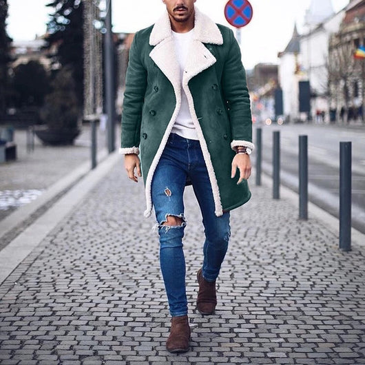 Abrigo Cálido para Hombre con Compuesto de Fleece y Gamuza - Image 13
