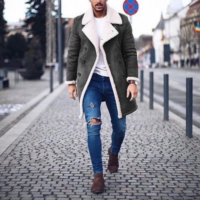Abrigo Cálido para Hombre con Compuesto de Fleece y Gamuza - Image 12