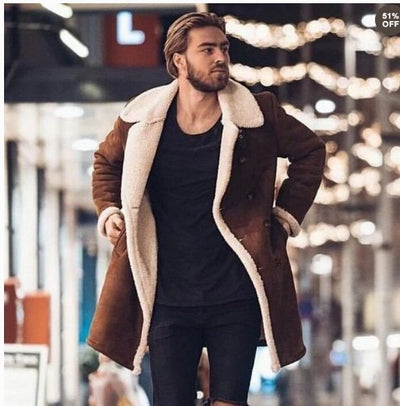 Abrigo Cálido para Hombre con Compuesto de Fleece y Gamuza - Image 9