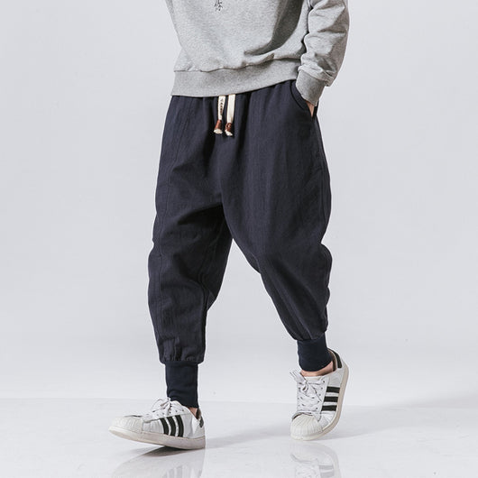 Pantalones Harem Estilo Chino para Hombre - Joggers Casuales de Algodón y Lino - Image 3