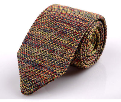 Corbata Retro Británica Coreana de Lana Tejida a Mano con Punta Afilada - Image 4