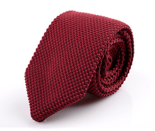 Corbata Retro Británica Coreana de Lana Tejida a Mano con Punta Afilada - Image 6
