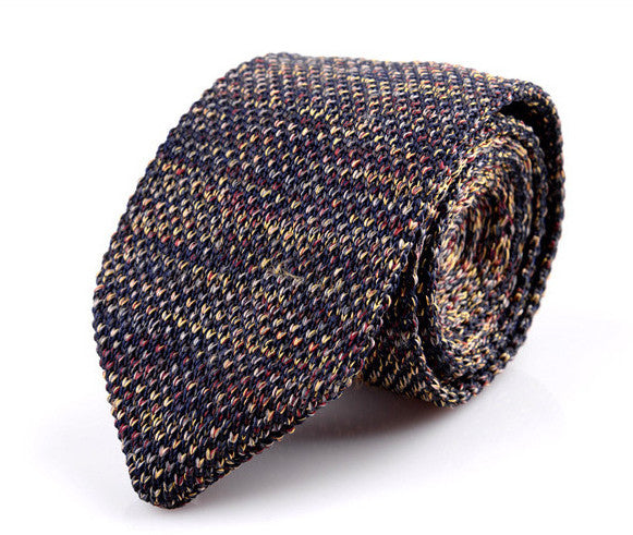 Corbata Retro Británica Coreana de Lana Tejida a Mano con Punta Afilada - Image 10