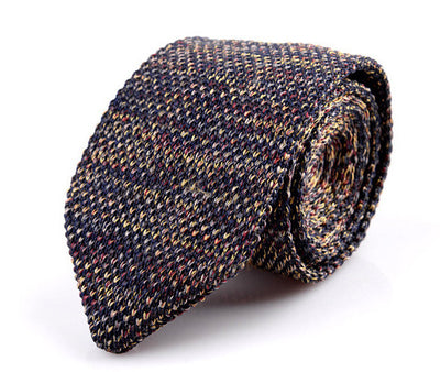 Corbata Retro Británica Coreana de Lana Tejida a Mano con Punta Afilada - Image 10