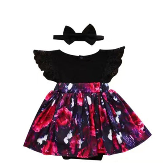 Vestido Romper Infantil Europeo de Verano con Mangas Volantes y Estampado Floral - Image 7