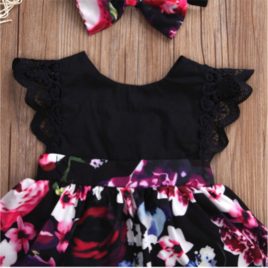 Vestido Romper Infantil Europeo de Verano con Mangas Volantes y Estampado Floral - Image 5