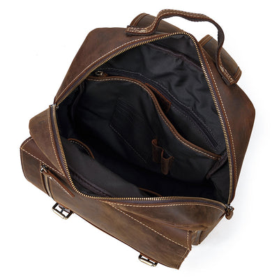 Mochila de Cuero Retro para Hombre - Bolsa Escolar de Piel Genuina Estilo Vintage - Image 3