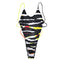 Bikini con Espalda Abierta y Cordones Trenzados Tie-Dye