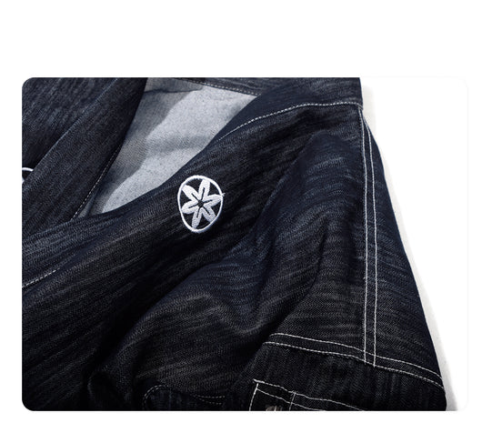 Cardigan Kimono Denim Bordado Estilo Japonés - Image 10