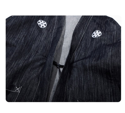 Cardigan Kimono Denim Bordado Estilo Japonés - Image 15