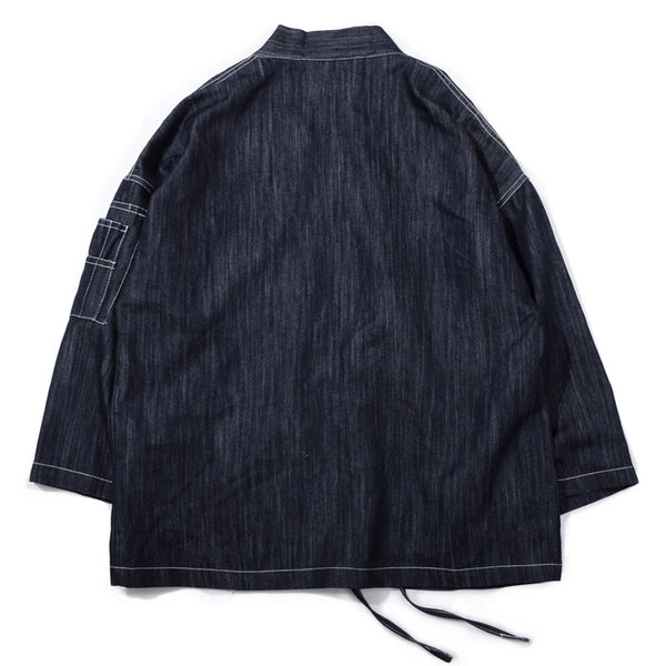 Cardigan Kimono Denim Bordado Estilo Japonés
