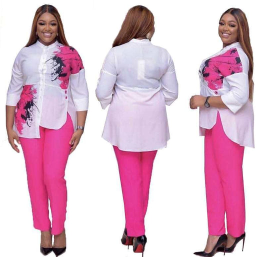 Conjunto de Moda Africana para Mujer - Blusa Estampada y Pantalón - Image 12