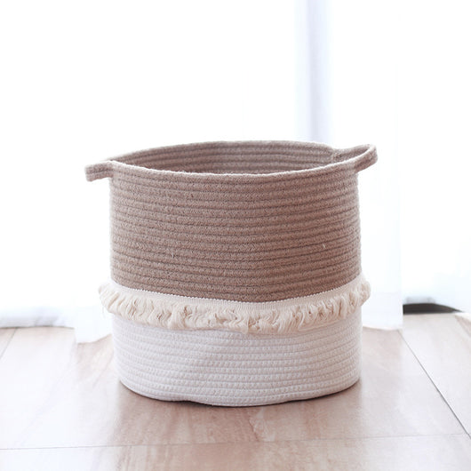 Canasta Organizadora de Yute y Algodón - Almacenamiento Versátil para el Hogar