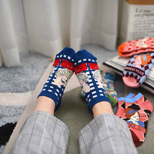 Calcetines Ilustrados con Gatos Franceses - Diseño Lolita Kawaii para Mujer - Image 9