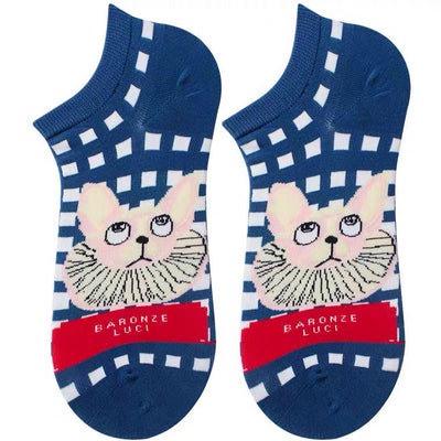 Calcetines Ilustrados con Gatos Franceses - Diseño Lolita Kawaii para Mujer - Image 3