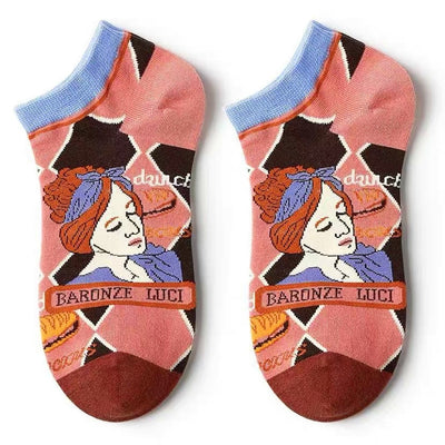 Calcetines Ilustrados con Gatos Franceses - Diseño Lolita Kawaii para Mujer - Image 4