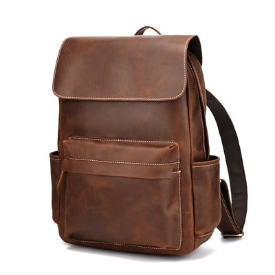 Mochila de Viaje Cuero Crazy Horse Gran Capacidad Outdoor - Image 11